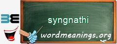WordMeaning blackboard for syngnathi